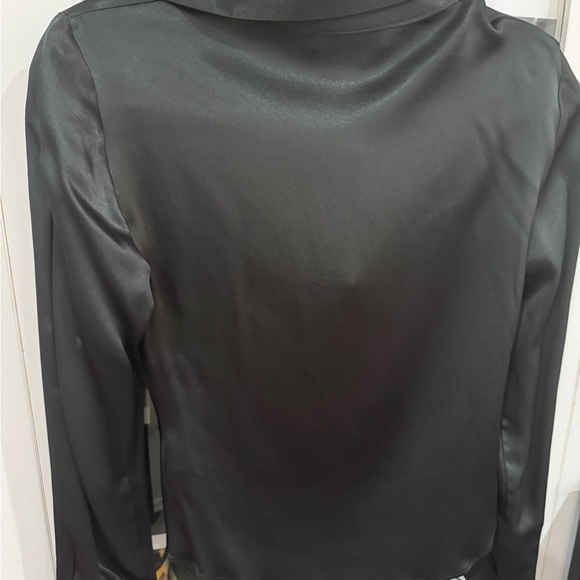 Zara Black Satin Blouse - Picture 6 of 8